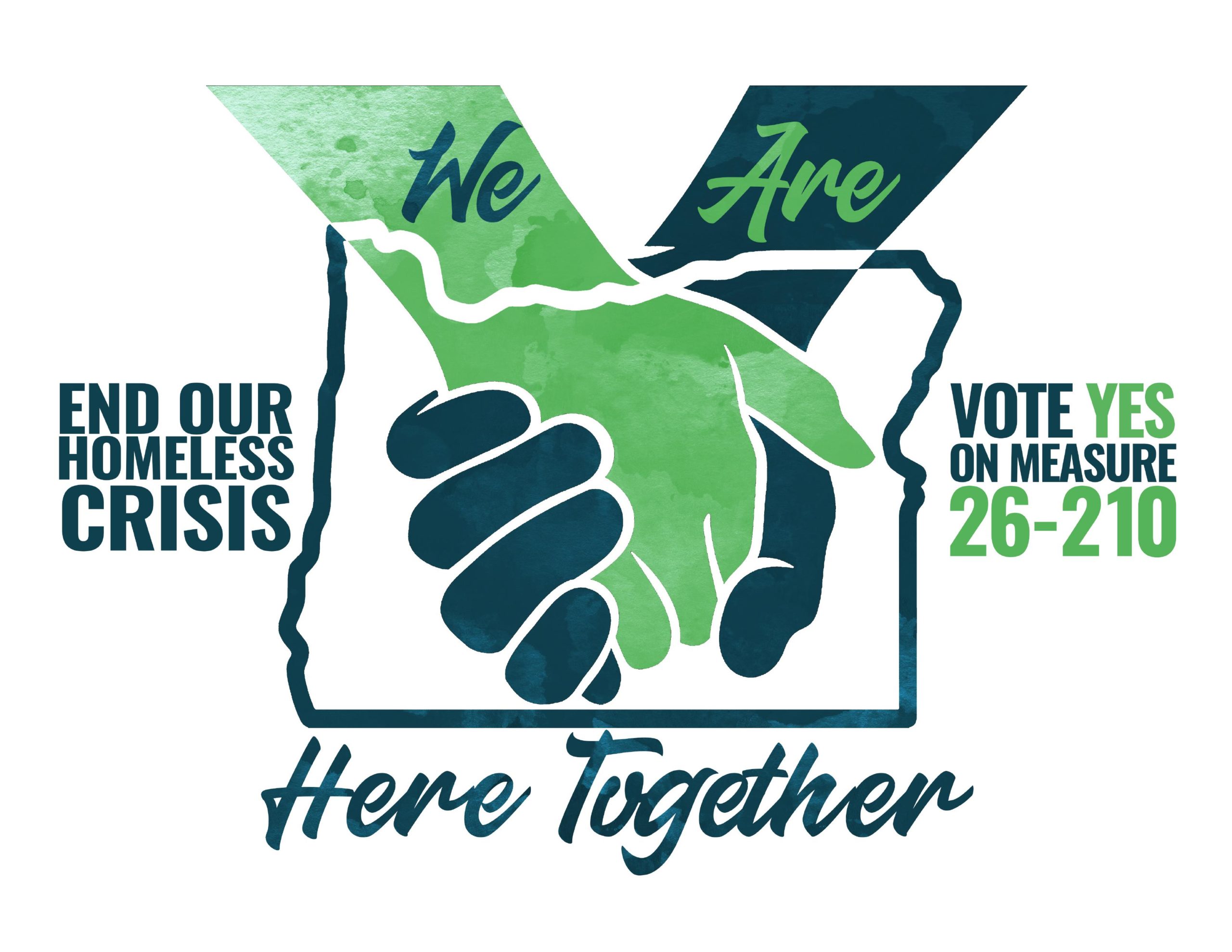 Here Together poster encouraging Oregonians to vote YES on Measure 26-210